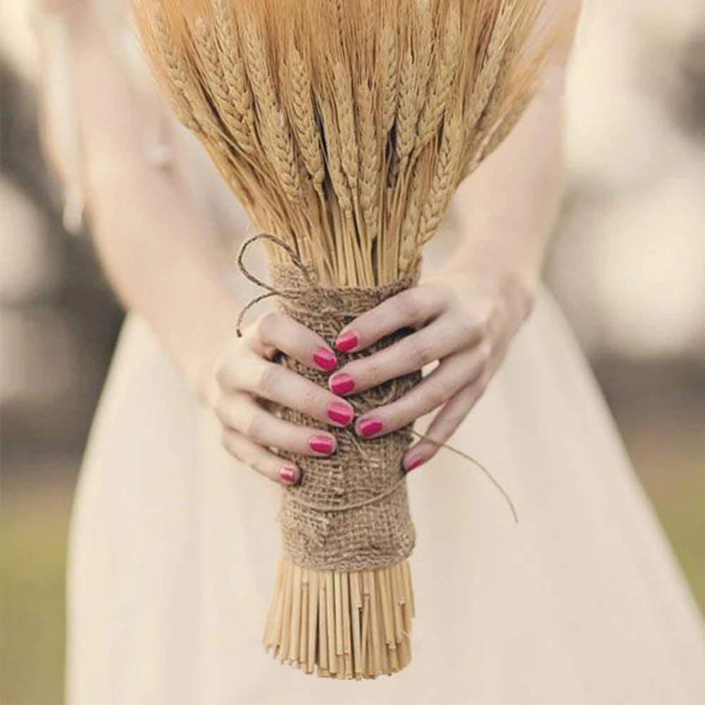 Новинка 100 шт Натуральные сушеные цветы декоративные цветы Пшеница уха Букет сухие ветки для украшения свадьбы