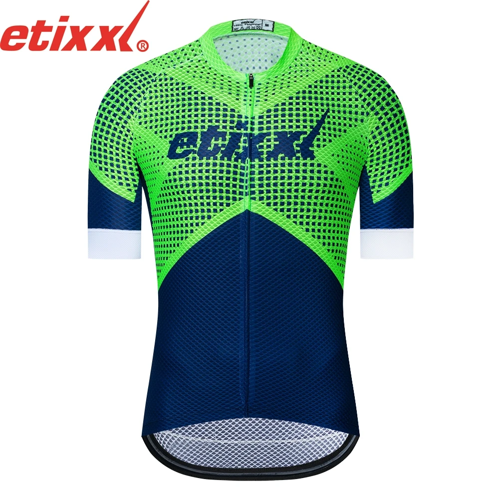 

ETIXXL New Gradient Color Pro Aero Cycling Jersey Short sleeve Race tight fit Cycling Clothing Road Bike Maillot Ciclismo hombre