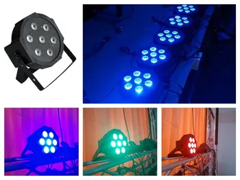 

20pcs/lot, ADJ LED par Flat Light 7x15W RGBAW 5in1 tint slim IEC input/output DMX Megar Par38 nightclub dj party wash
