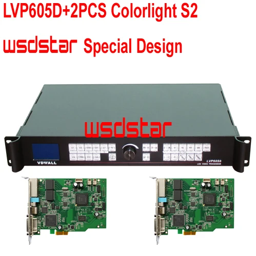 VDWALL LVP605D светодиодный видео процессор с 2 шт. светодиодный отправки карты Colorlight S2 светодиодный экран в аренду видео процессор работать с 5A-75E