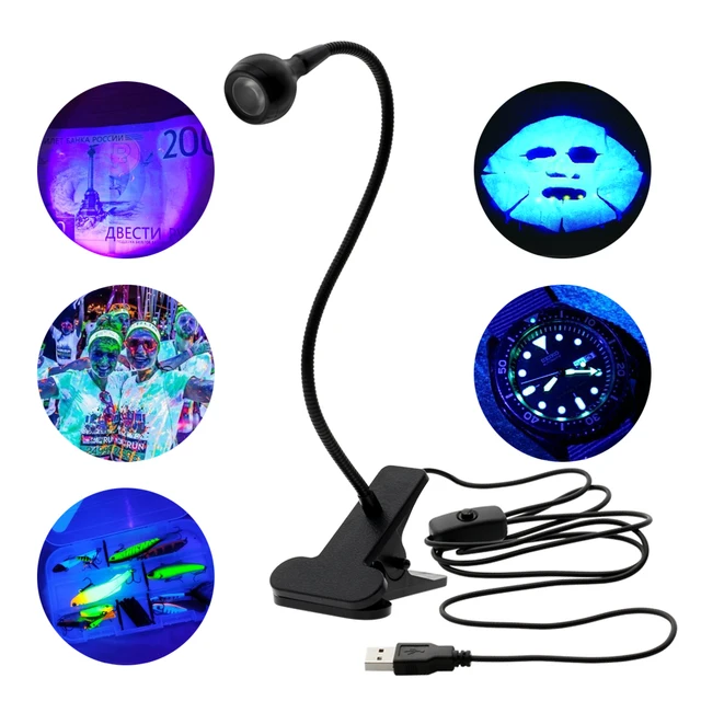 LED Clip Desk Lamp Rechargeable USB Led Flexible Table Lamps Cash Medical Product Detector UV Gel