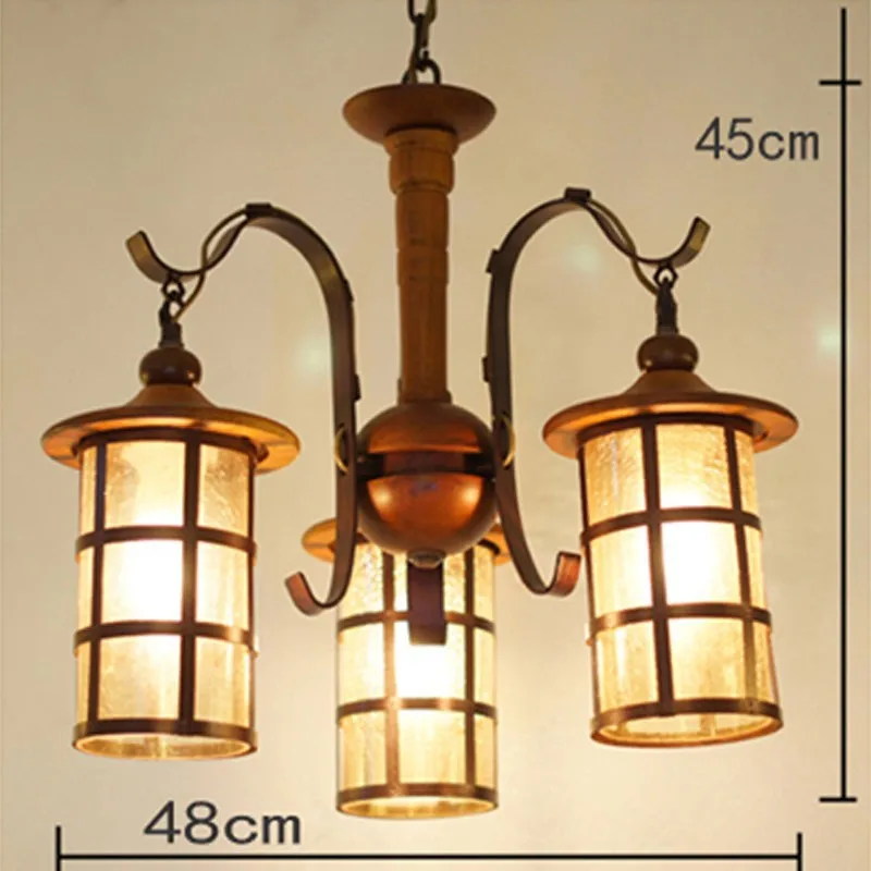 Китайский стиль деревянный подвесной светильник для столовой металлические полые бутылки бар счетчик цепи подвесные лампы для ресторана