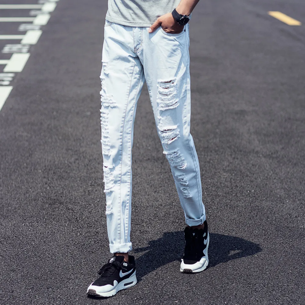 Light Blue Denim Jeans Mens Bbg Clothing Popular Light Blue Skinny Jeans Men-Buy Cheap Light Blue Skinny - Light Blue Denim Jeans Mens Bbg Clothing