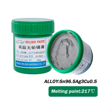 

1 Bottle High Temperature Lead-Free Solder Paste Zero Halogen SMT Solder Paste Tin Silver Copper Solder Paste Sn96.5Ag3Cu0.5