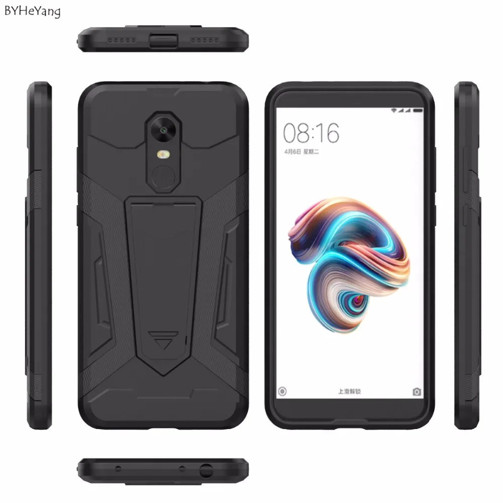 Funda BYHeYang para Xaomi Xiaomi Redmi 5 Plus Funda armadura híbrida silicona plástico duro Funda trasera para xiomi Redmi 5 Plus Capa