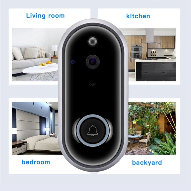 Видео дверной звонок, беспроводной видеодомофон 720 P Hd видеокамера с Wi-Fi, в режиме реального времени двусторонний разговор и видео, ночное