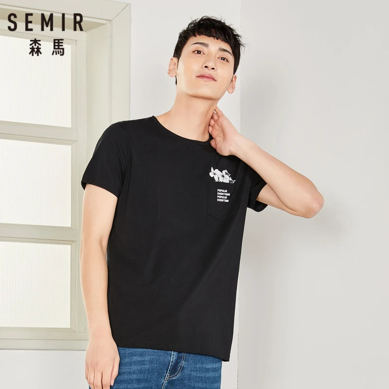 

SEMIR 2019 Summer Pure T-shirt Wholesale T shirt Mens Hip Hop New design Street Men T shirt Hot sell