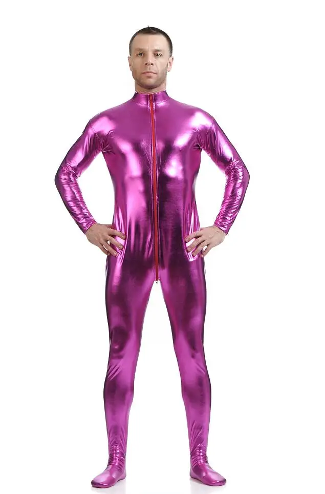 Cosplay&ware Ensnovo Men Latex Suit Black Shiny Metallic Tights Gold Zentai Full Body Unitard Custom Skin Bodysuit Zipper Front -Zentai shop online HTB1eiHYNCzqK1RjSZFHq6z3CpXaL.jpg