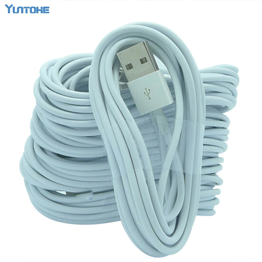 

50PCS/LOT 1M/2/3M Long Charge Data Sync USB Cable for iPhone 5 6 6S plus 7 7plus iPhone 5s iPad Air Mini Black White