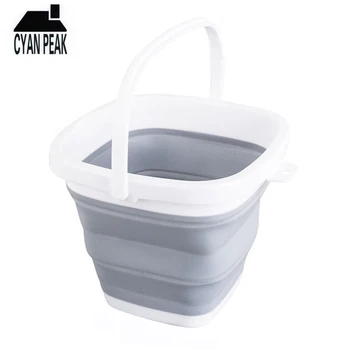 

Portable Outdoor Travel Foldable Bucket Camping Fishing Car Wash Bucket Barrel 10L Silicone Collapsible Bucket Home Organizer