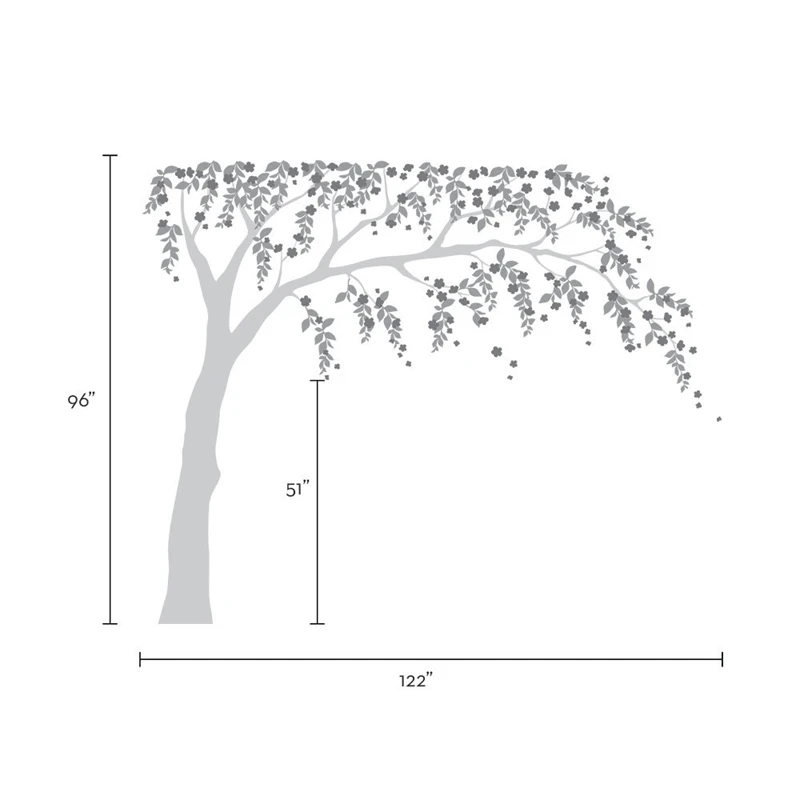 Детская комната для девочек, настенные наклейки, Вишневое дерево, художественные виниловые Стикеры для декора, листья дерева, Наклейки на стены, отделка детской стены