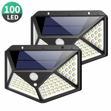 Солнечный СВЕТОДИОДНЫЙ светильник s наружный 3 режима 100 светодиодный s солнечный светильник садовый светильник датчик движения 270 градусов Водонепроницаемый IP65 Солнечный охранный светильник