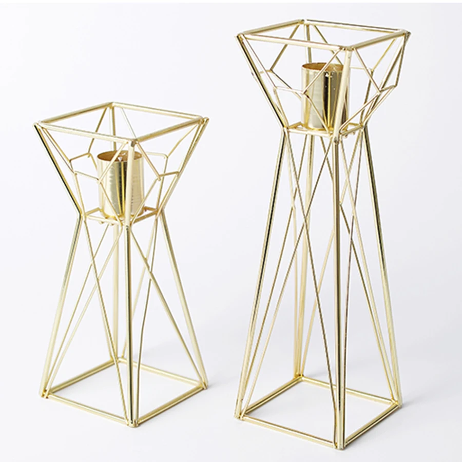 

Candelabros Centro De Mesa Bodas Lanterne Metal Candlesticks Home Accents Geometric Candle Holder Bougeoir Lighthouse Gold 50