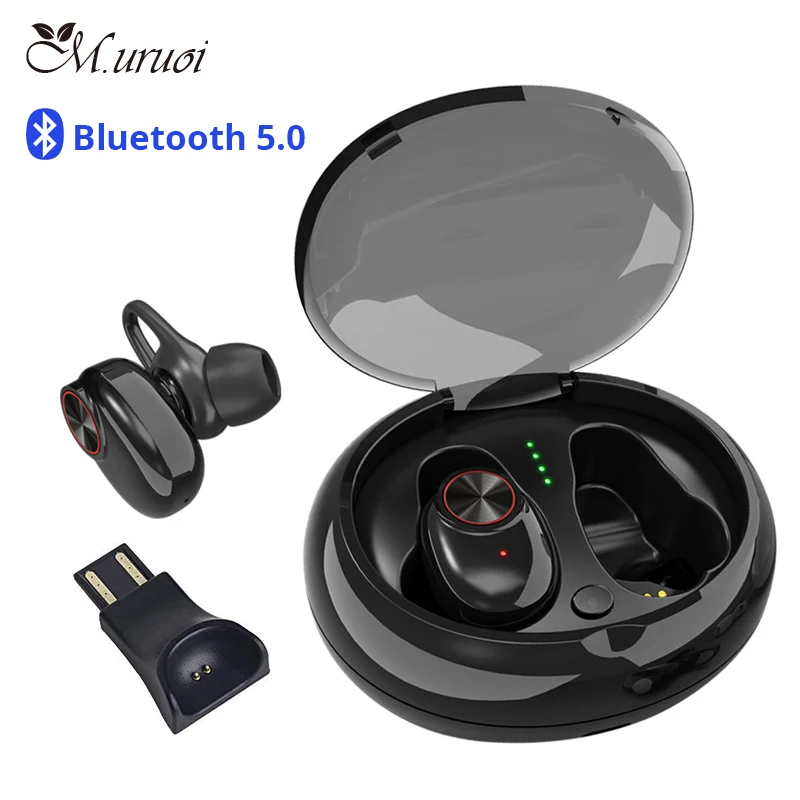 

M.uruoi Wireless Bluetooth V5.0+EDR Earbuds Mini True Wireless Earphones Sweatproof Sports Headsets Stereo 5.0 Earbud For Phone