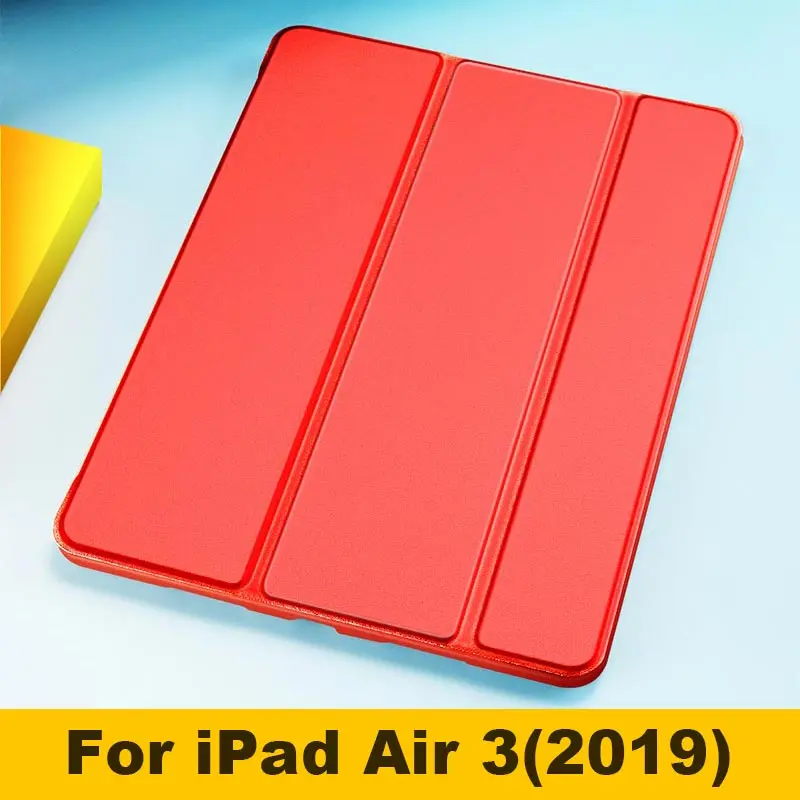 Air 3 2019 Red Для Apple iPad Air 2 Air 1 9,7 дюйма Чехол Ультра тонкий из искусственной кожи силиконовый чехол с магнитной подставкой для iPad Air 3 10,5 - Цвет: Air 3 2019 Red