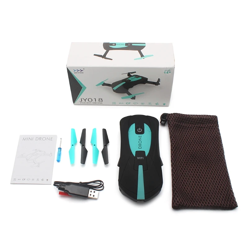 JY018 мини Дрон складной WiFi HD FPV 0.3MP камера Квадрокоптер селфи RC дроны