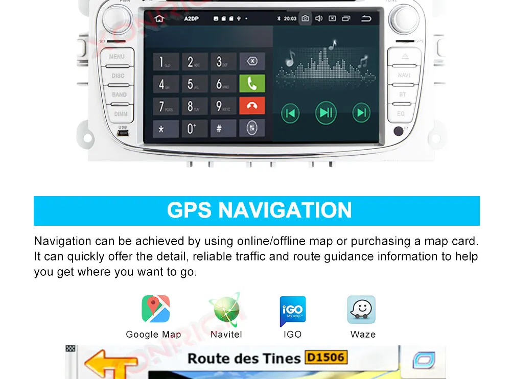 Best Xonrich 2 Din Android 9.0 Car Radio GPS Car Multimedia player For Ford Focus 2 Mondeo 4 S-Max C-Max Galaxy 2 Kuga Audio 2+32 GB 24