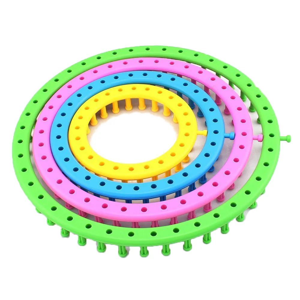 

4pcs Round Knitting Looms Set Weaver Kit Knit Maker DIY Round Sweater Weaver Embroidery Tool Set