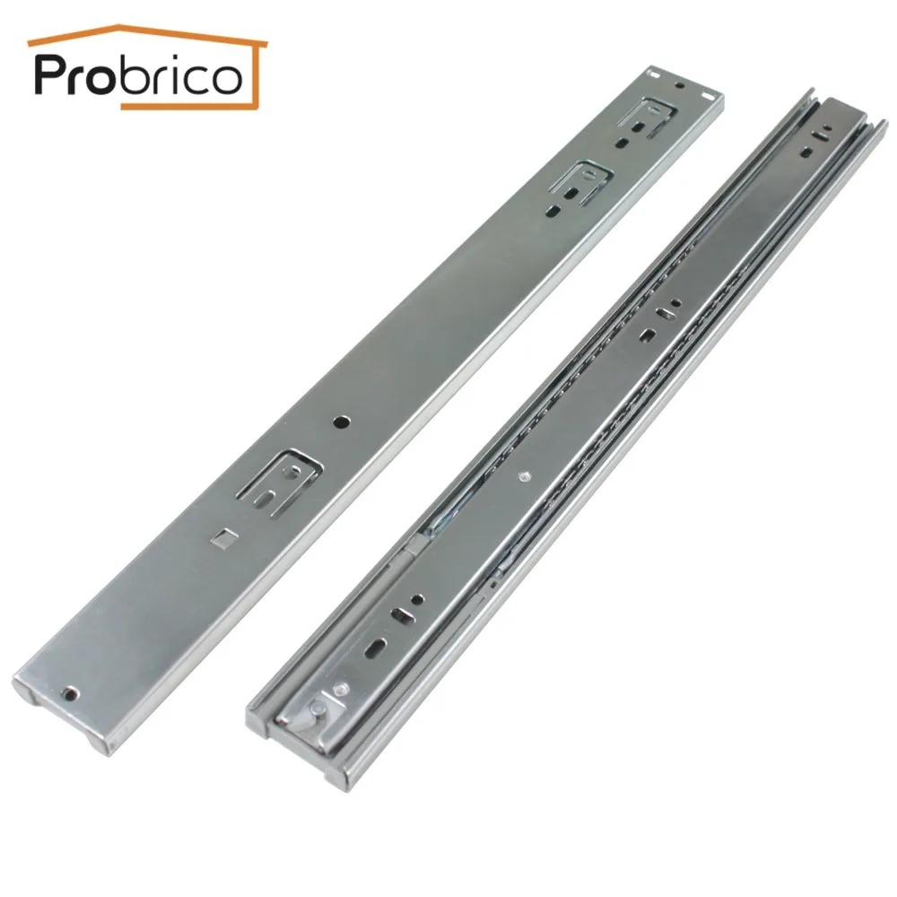 

Probrico 1 Pair 18" Soft Close Ball Bearing Drawer Rail Heavy Duty Rear/Side Mount Kitchen Furniture Drawer Slide DSHH32-18A