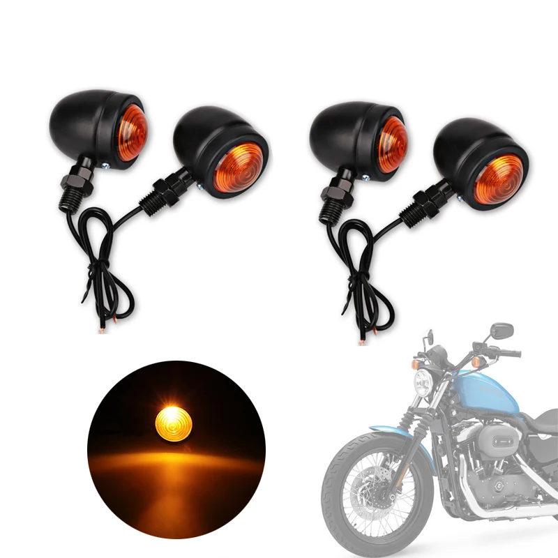 4 шт. поворотники для мотоцикла 10 мм Harley Fatboy Chopper Bobber Cafe Racer Yamaha Suzuki Kawasaki|light for|lights for