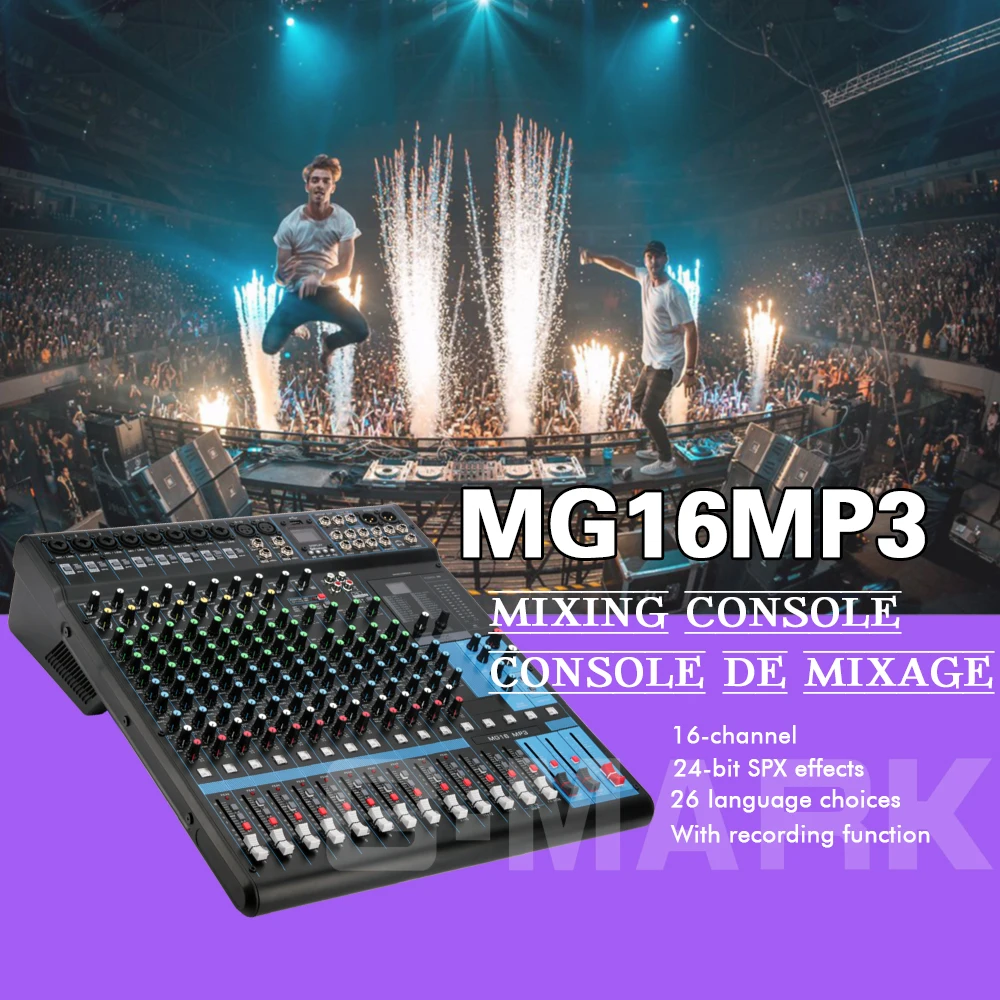  G-MARK MG16 16 channel Mixing console Bluetooth USB charging Audio mixer HD DJ Player Independent