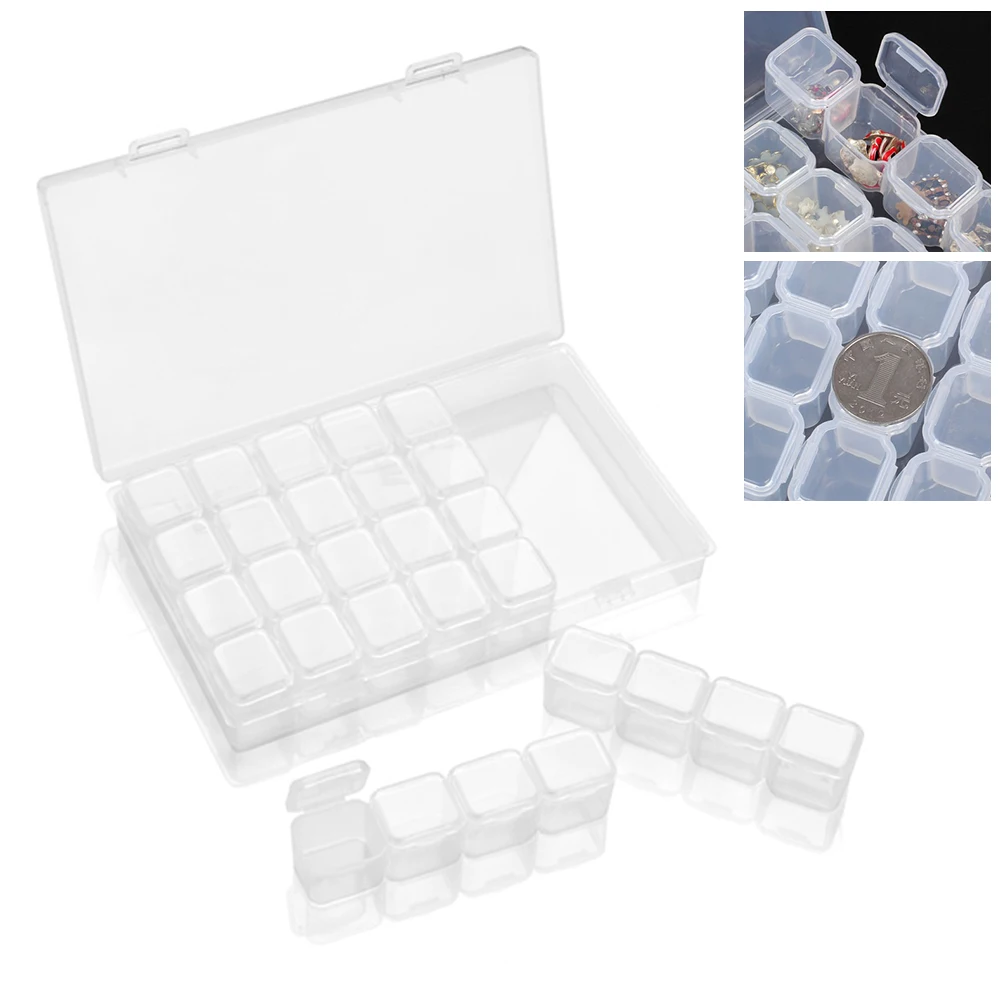 

28/56 Grids Practical Adjustable Plastic Case Compartment Storage Box For Bead Rings Jewelry Display Container