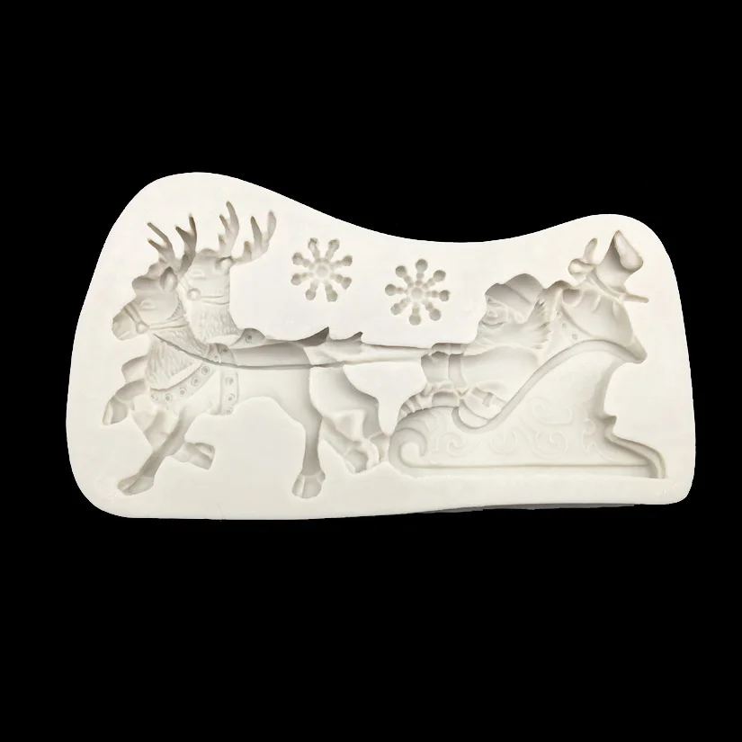 Санта Клаус и сани формы силиконовые Sugarcraft инструменты для украшения тортов из