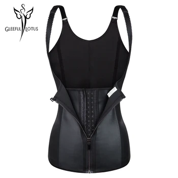 

latex waist trainer slimming sheath belly shapewear belt fajas modeling strap girdle underwear women bodysuit zip fitness corset