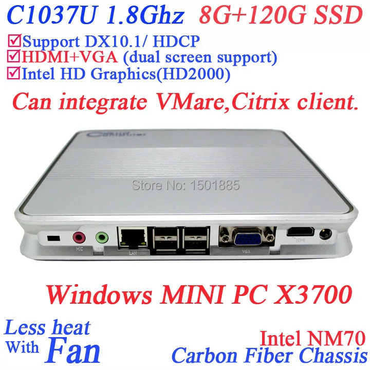 Cheap mini pc with linux,windows computer 8G RAM 120G SSD