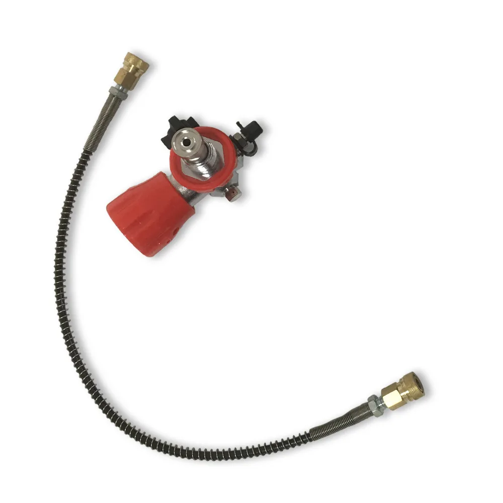 9L Carbon Fiber Composited Cylinder+Red Valve+Filling Station with hose +Protect Cup