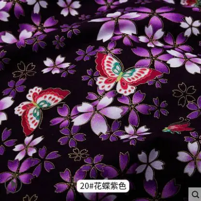 Японская бронзовая хлопковая ткань для шитья кимоно или шитья ручной сумки DIY Ткань для шитья материал TJ8692-c - Цвет: 20