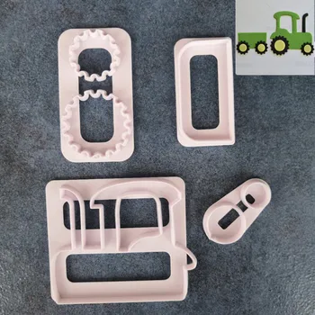 

Kitchen 4PCS/SET Tractor Shape Fondant Chocolate Mold Cutter Plastic Cake Decorating Mold Sugarcraft Mold Cookie Cutting A1278