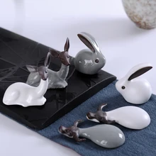 F бутик маленький керамический Чай Домашние домашние мини украшения креативный чай кунг-фу аксессуары Овцы бык и кролик украшение комнаты