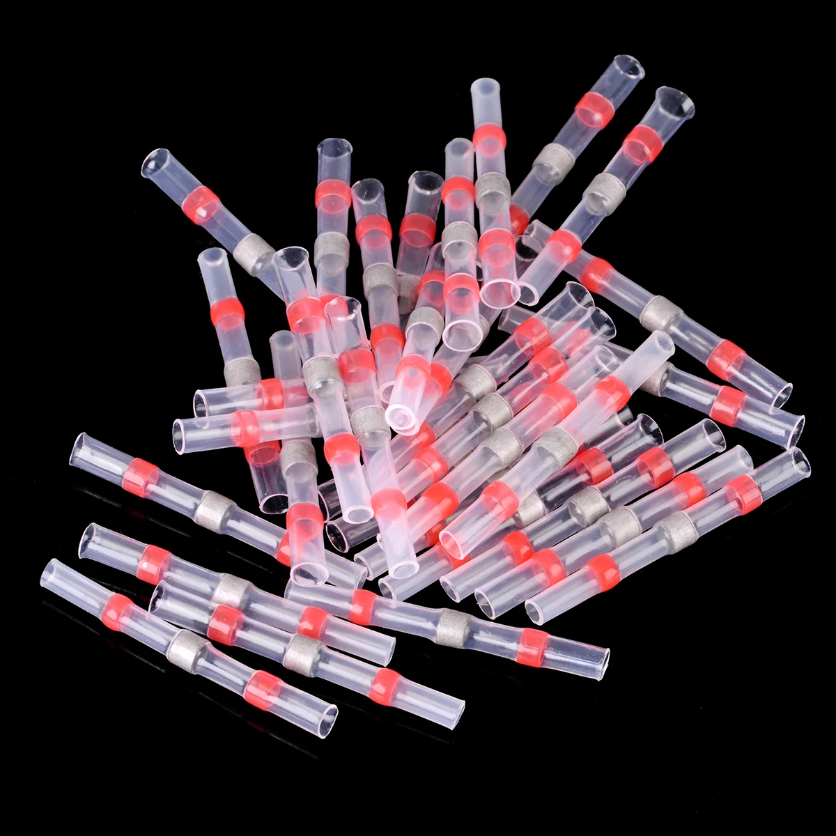 

50pcs Red Seal Heat Shrink Butt Waterproof Wire Crimp Connectors Terminals AWG22-18 Solder Sleeve Kit
