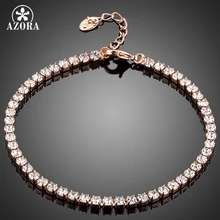 AZORA, модные ювелирные изделия, розовое золото, цвет с полным прозрачным кубическим цирконием, браслет для женщин TS0112