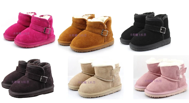 Envío gratis invierno infantil gruesa caliente zapatos de gamuza de algodón acolchado hebilla botas niñas niños nieve botas niños zapatos _ - AliExpress