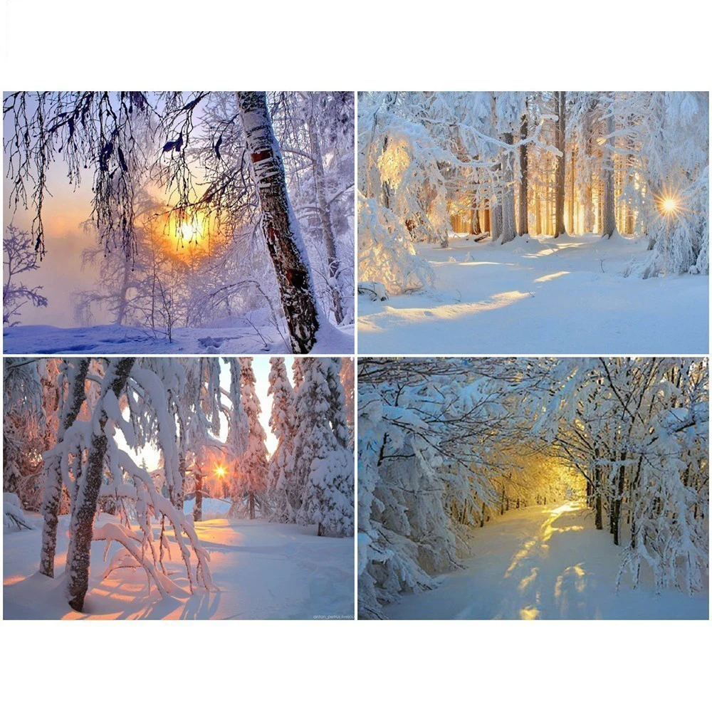 

Diamond Embroidery Winter Scenery Cross Stitch DIY Diamond Painting Landscape Rhinestone Square Full Diamond Mosaic Snow