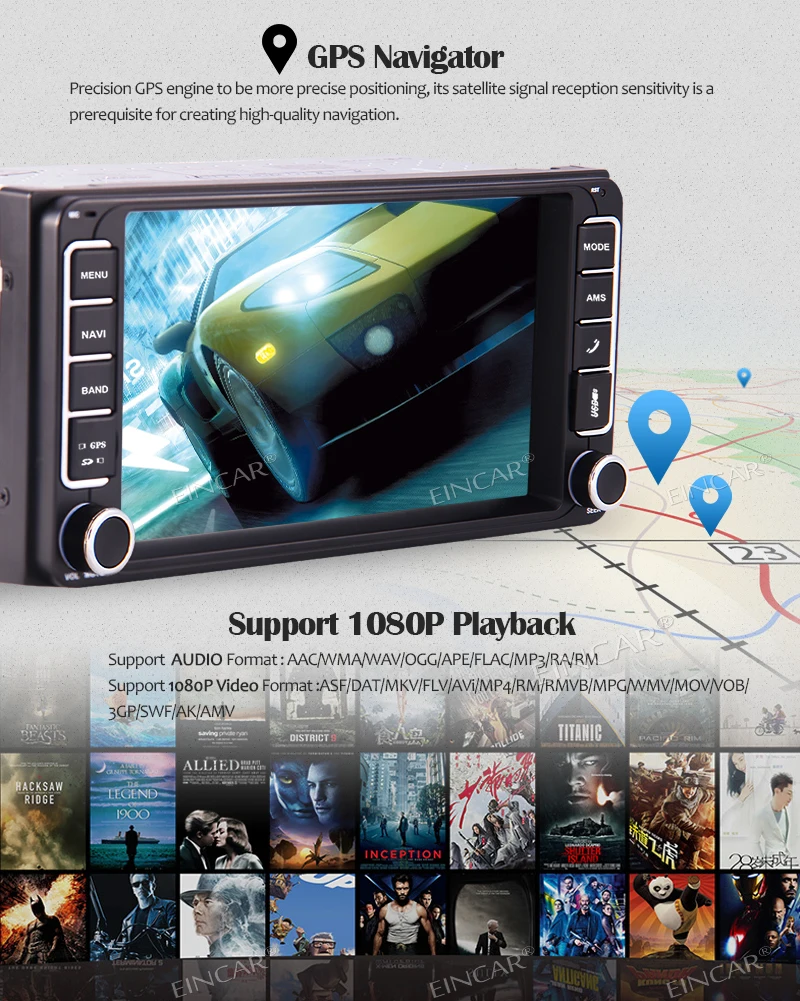 Excellent AUX IN 7 Inch Wince Double 2 Din In Dash Car Radio 5 points Multi-Touchscreen GPS Navigation Car MP5 Player Headunits For Toyota 4