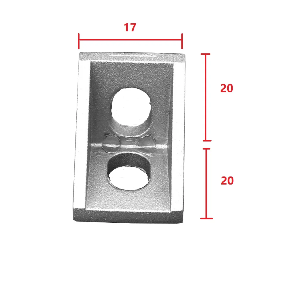 10 шт. 20x17 мм угловой фитинг угол алюминиевый L Разъем Кронштейн крепеж Промышленный Профиль