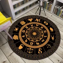 Мягкий фланелевый Противоскользящий круглый коврик для компьютерного стула, коврик для гостиной с мультяшным созвездием, детский коврик для спальни, круглый коврик