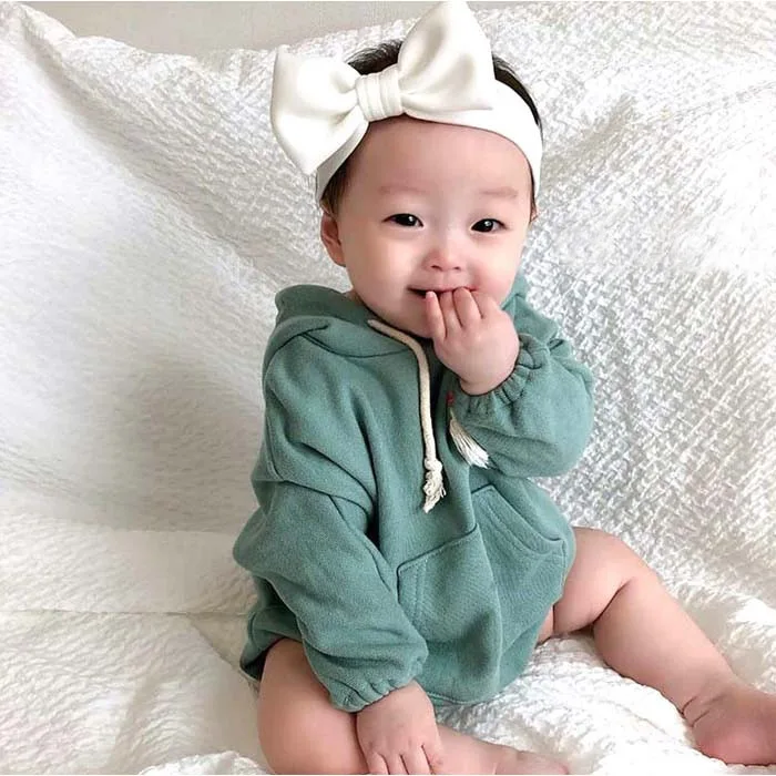 

Baby Romper Conjoined Body Garment Autumn Winter Clothing Girls Boys Simple Recreational Pure Cotton Climbing Garment Hoodie