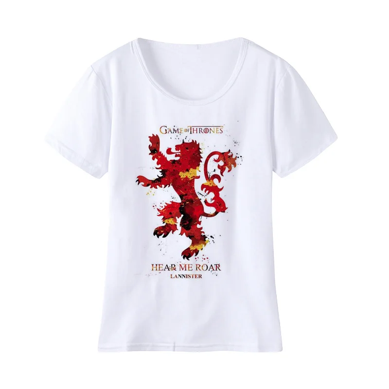 لعبة من عروش تي شيرت النساء مضحك أم القطط المطبوعة Gaphic تيز المرأة الصيف قصيرة الأكمام البيت Targaryen T قميص