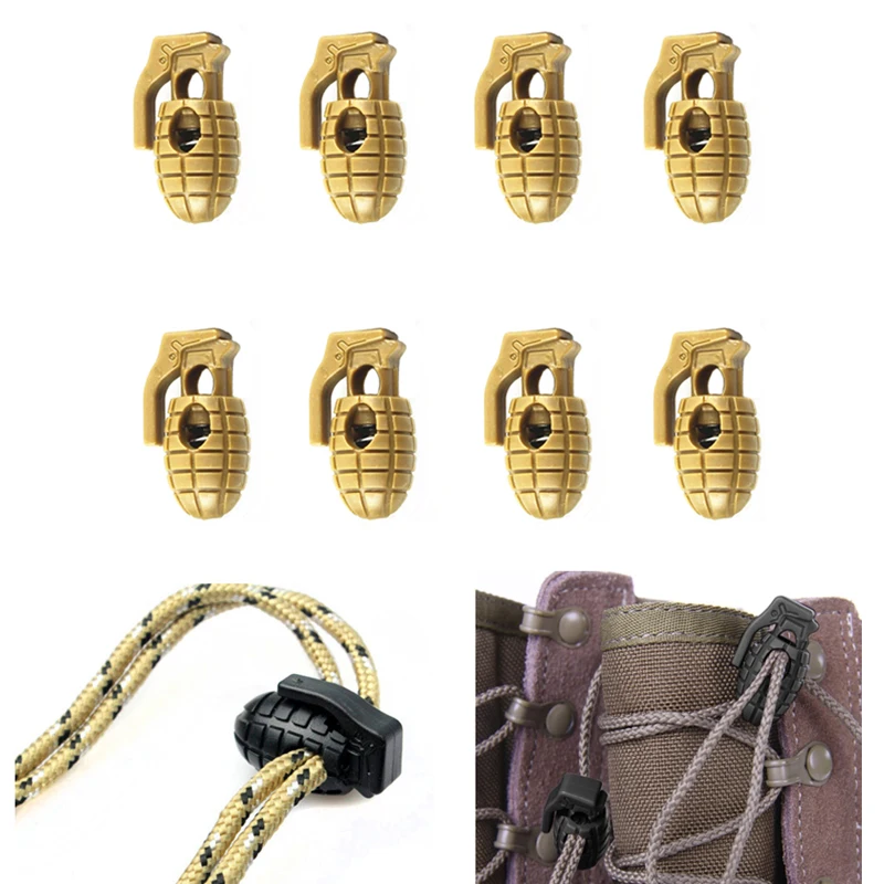 Cordón de zapato con hebilla de Granada para exteriores, cordón de zapato con abrazadera, tope de campamento, supervivencia, Paracord, senderismo