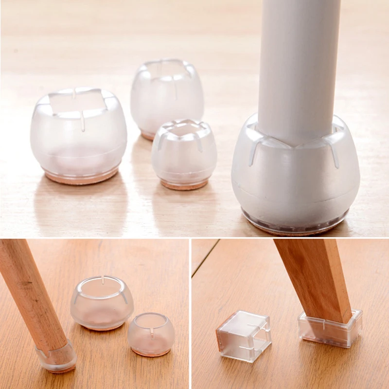 

1pc Plastic Furniture Table Chair Cabinet Leg Foot Feet Mat Pad Protector Base Cap Cover Anti-skid Floor Protection Silencer