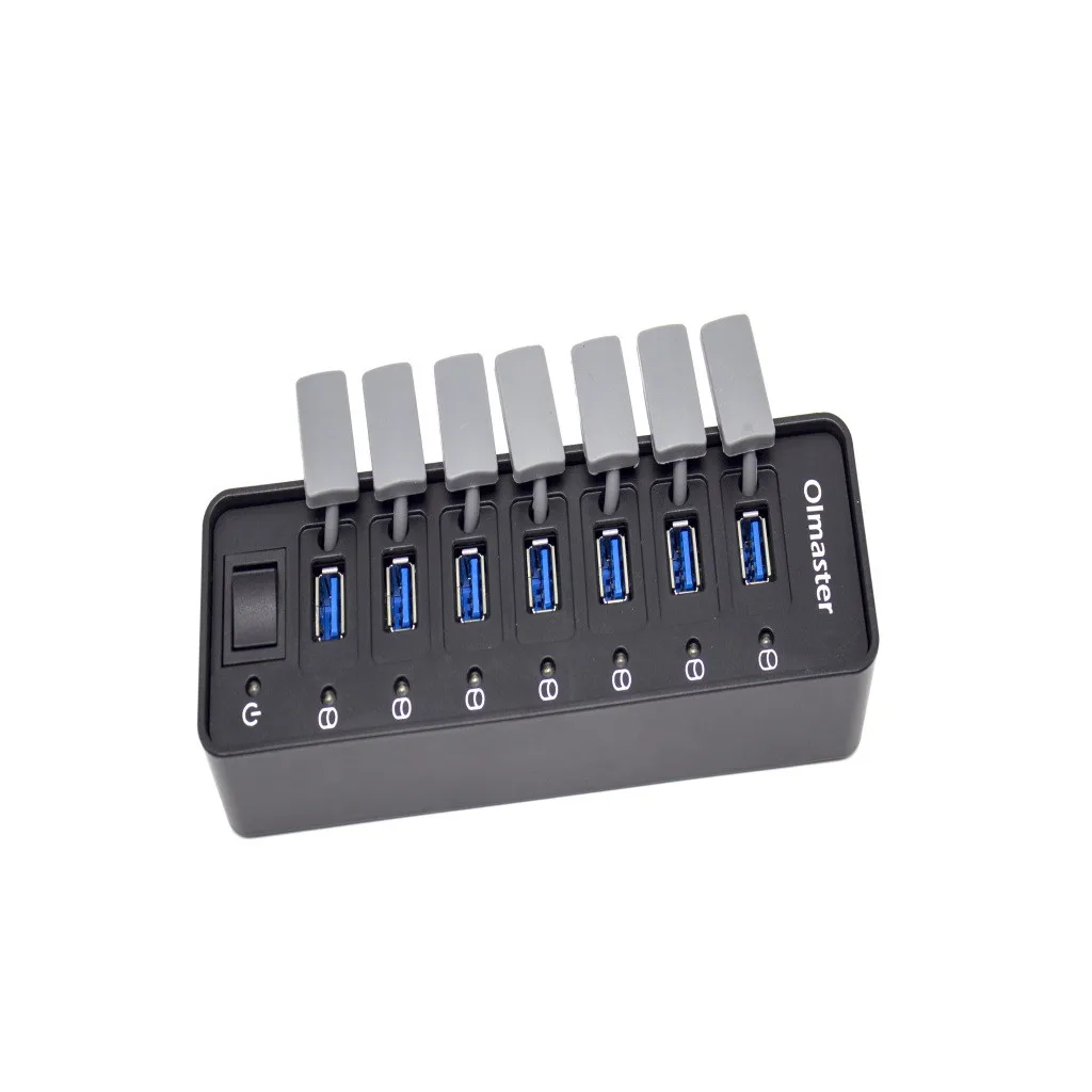 USB3.0 7 концентратор порт с зарядкой питания и несколько разделители USB для ноутбуков поддержка горячей замены, подключи и играй 66