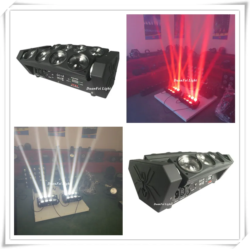 2 pieces+FlightCase spider led moving head 8x10W 4in1 rgbw beam light dj stage lighting | Освещение
