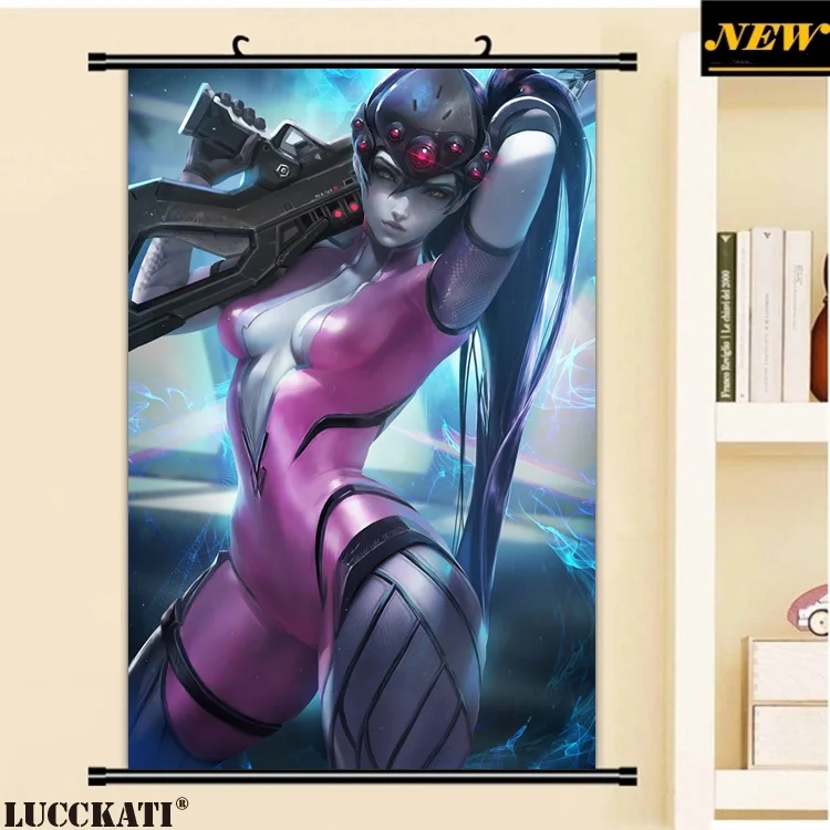 40X60 см D. Va Mercy Widowmaker Tracer соски без бюстгальтера голый лоли cameltoe мультфильм аниме Настенная картина прокрутка холст живопись плакат