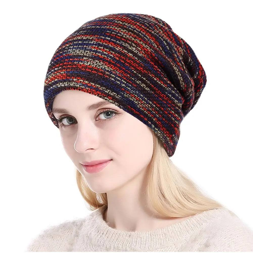 Fashion Outdoor Beanie Knitted Hat Winter Unisex Thick Fleece Lining Skull Cap hotin Women's