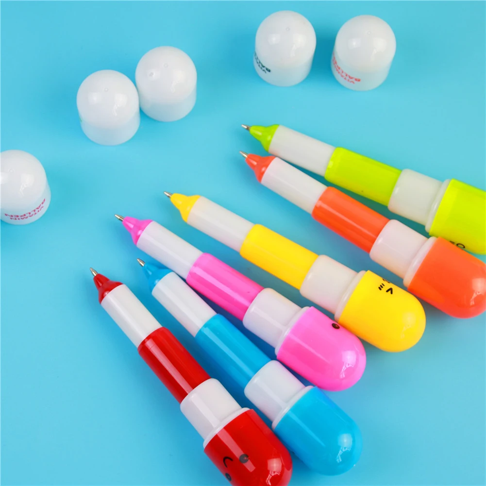 

New Cute Kawaii Capsule Pills Ball Pens Adjustable Ballpoint Pen For School Written Ballpoint Pen Stationery ~