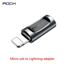 Rock для apple lightning/micro usb адаптер для iPhone xs max xr x 8 7 6s plus 5 ipad Зарядное устройство usb c зарядный кабель конвертер